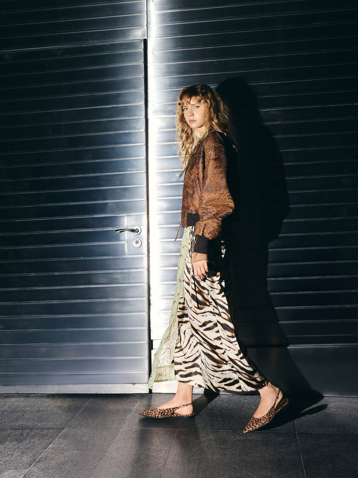 CHARLES & KEITH Special Offer / Emelia Leopard-Print Slingback Flats - Animal Print Natural