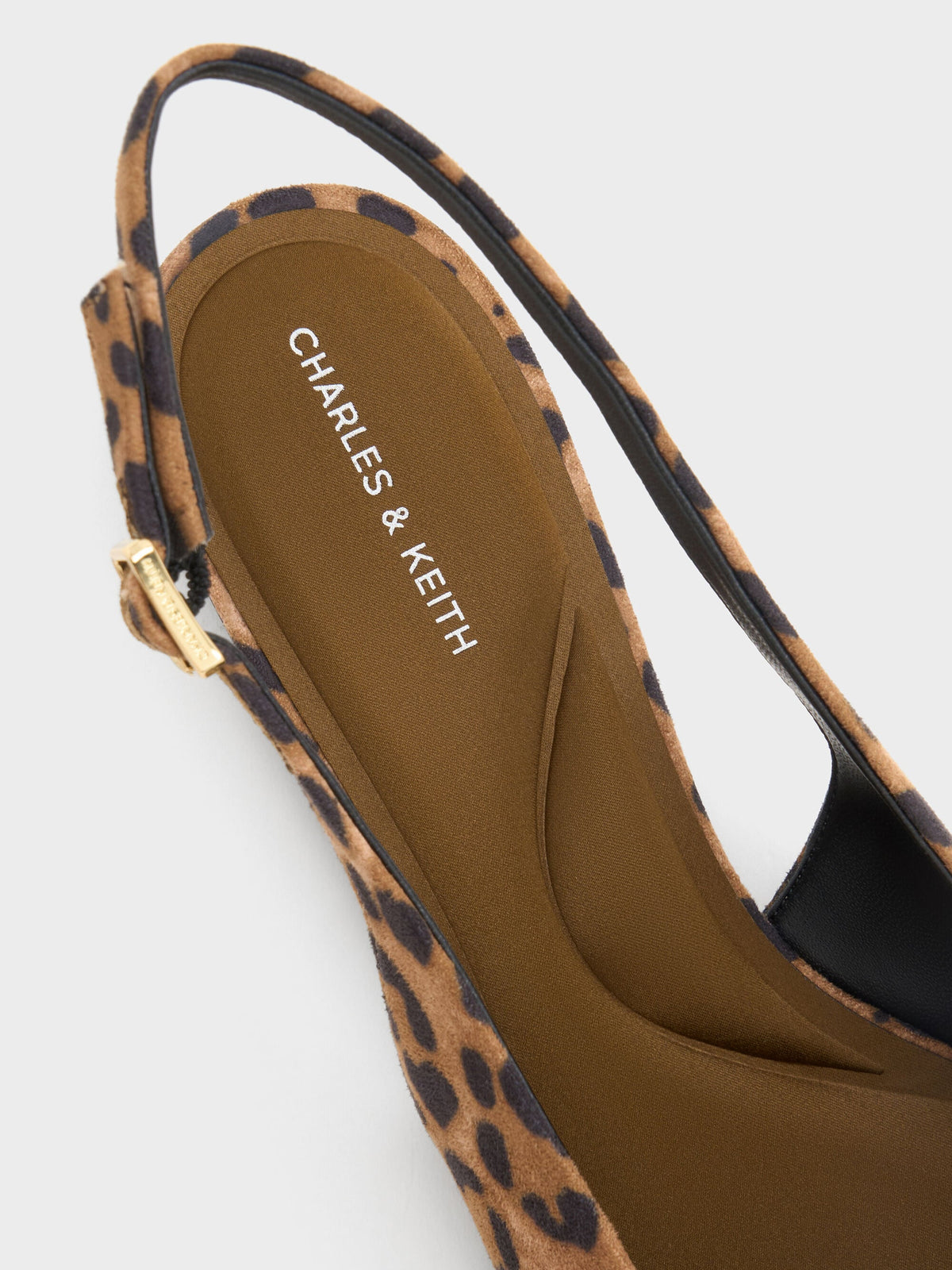 CHARLES & KEITH Special Offer / Emelia Leopard-Print Slingback Flats - Animal Print Natural