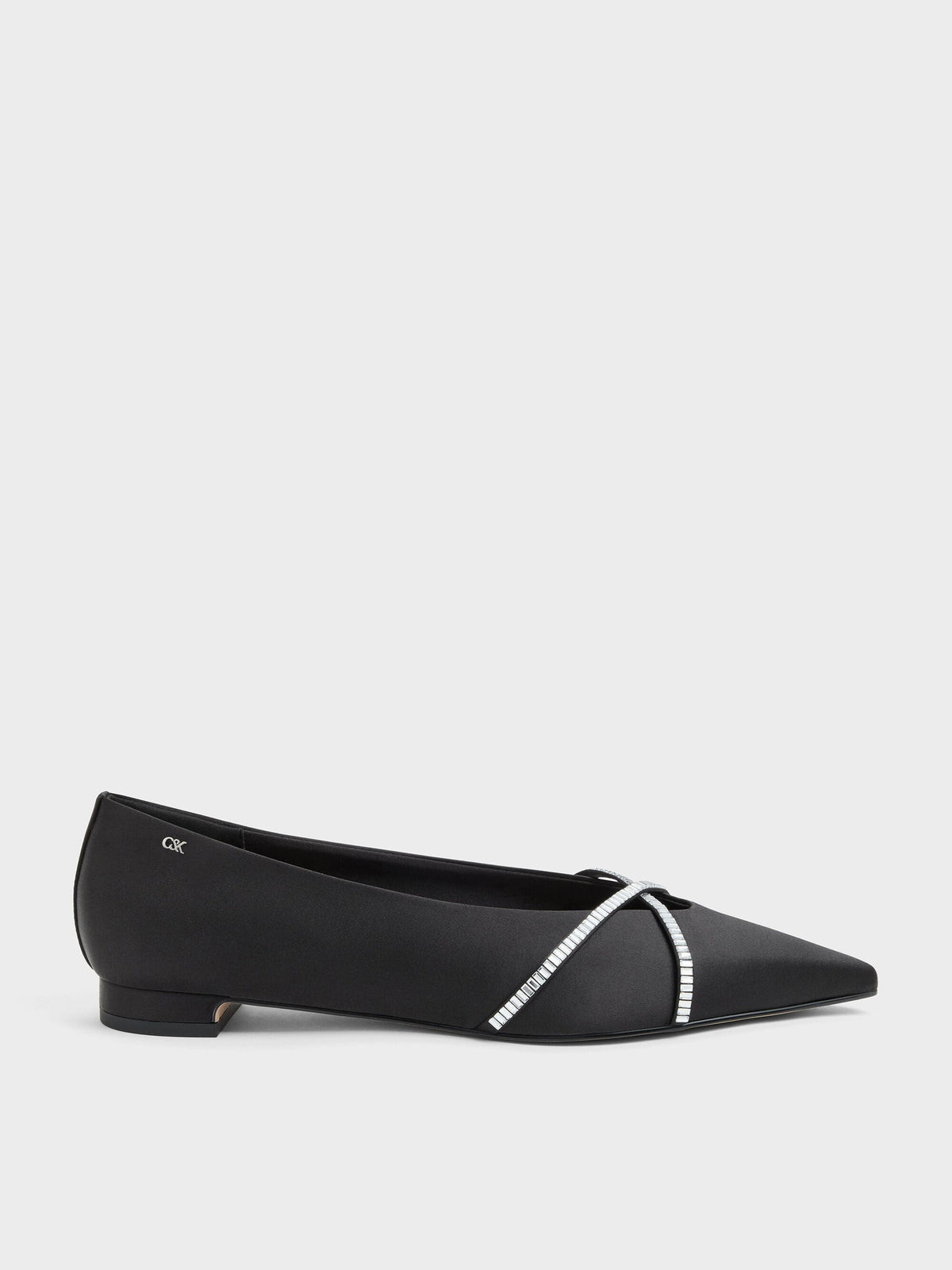 CHARLES & KEITH Great Value / Gem Crossover Ballet Flats - Black Textured