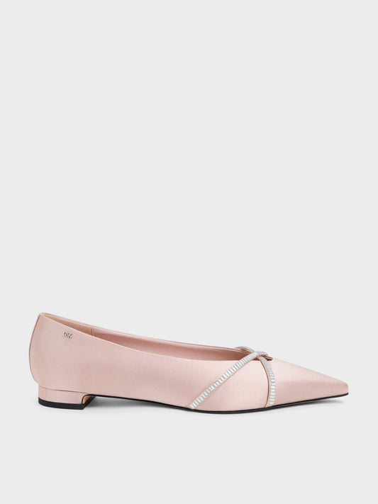 CHARLES & KEITH Signature / Gem Crossover Ballet Flats - Pink