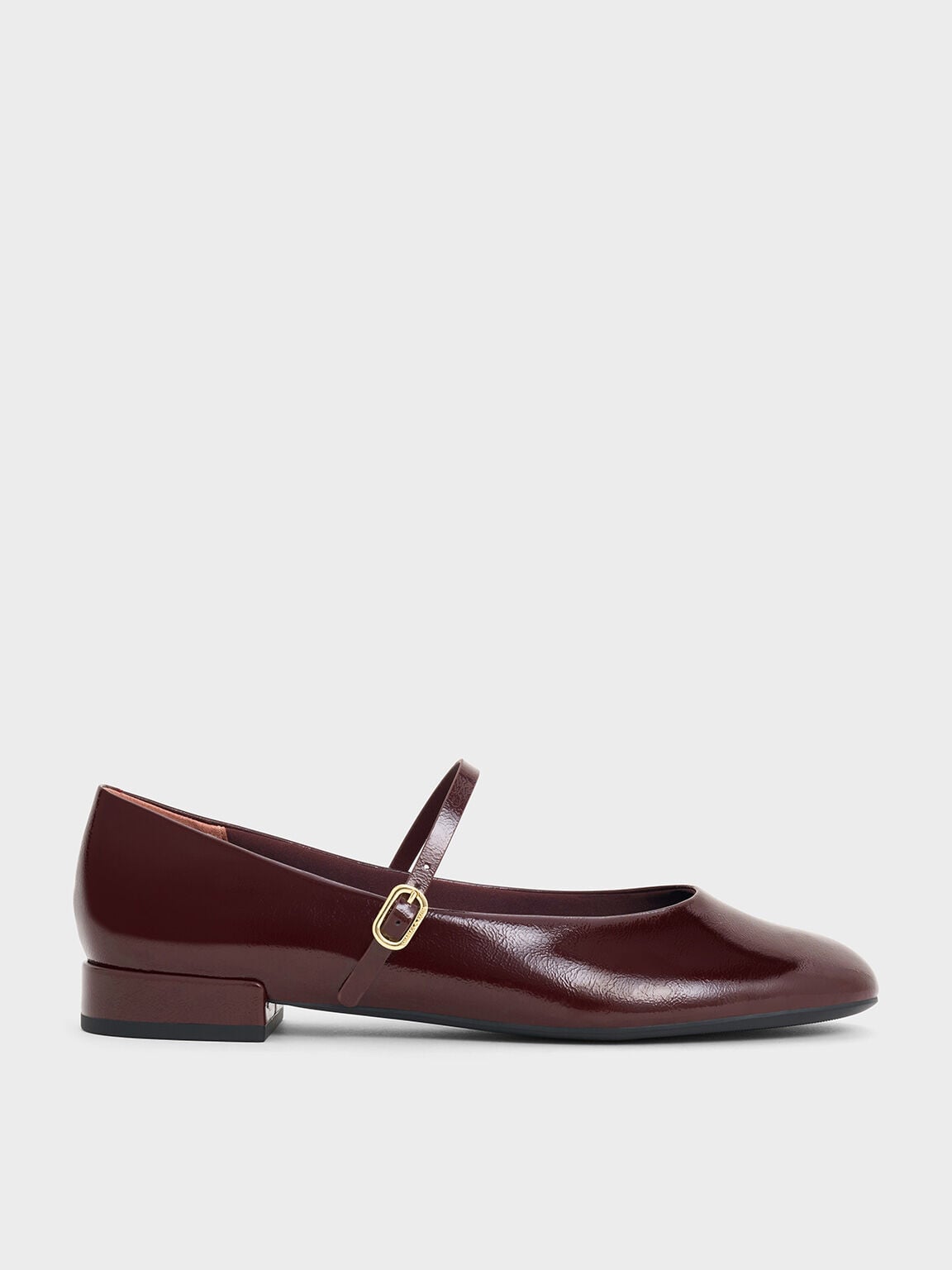 CHARLES & KEITH Recommended / Gertrude Patent Mary Janes - Burgundy