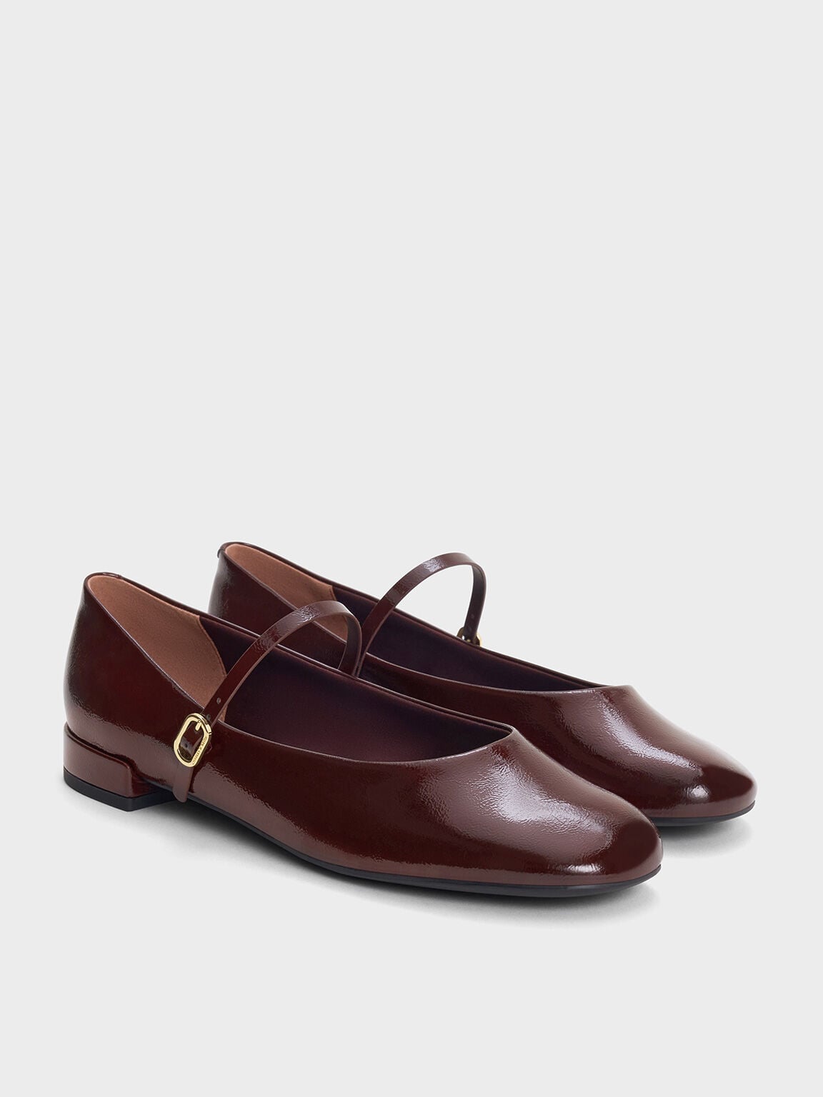 CHARLES & KEITH Recommended / Gertrude Patent Mary Janes - Burgundy