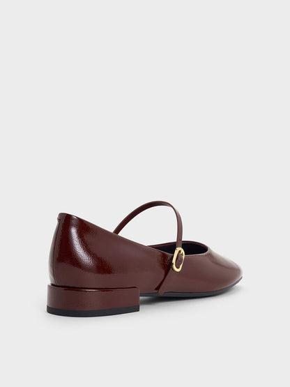 CHARLES & KEITH Recommended / Gertrude Patent Mary Janes - Burgundy