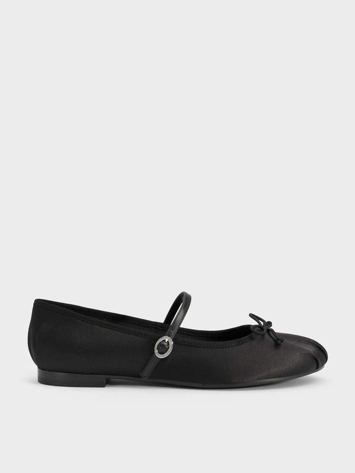 CHARLES & KEITH Customer Favorite / Emiko Satin Bow Mary Jane Flats - Black