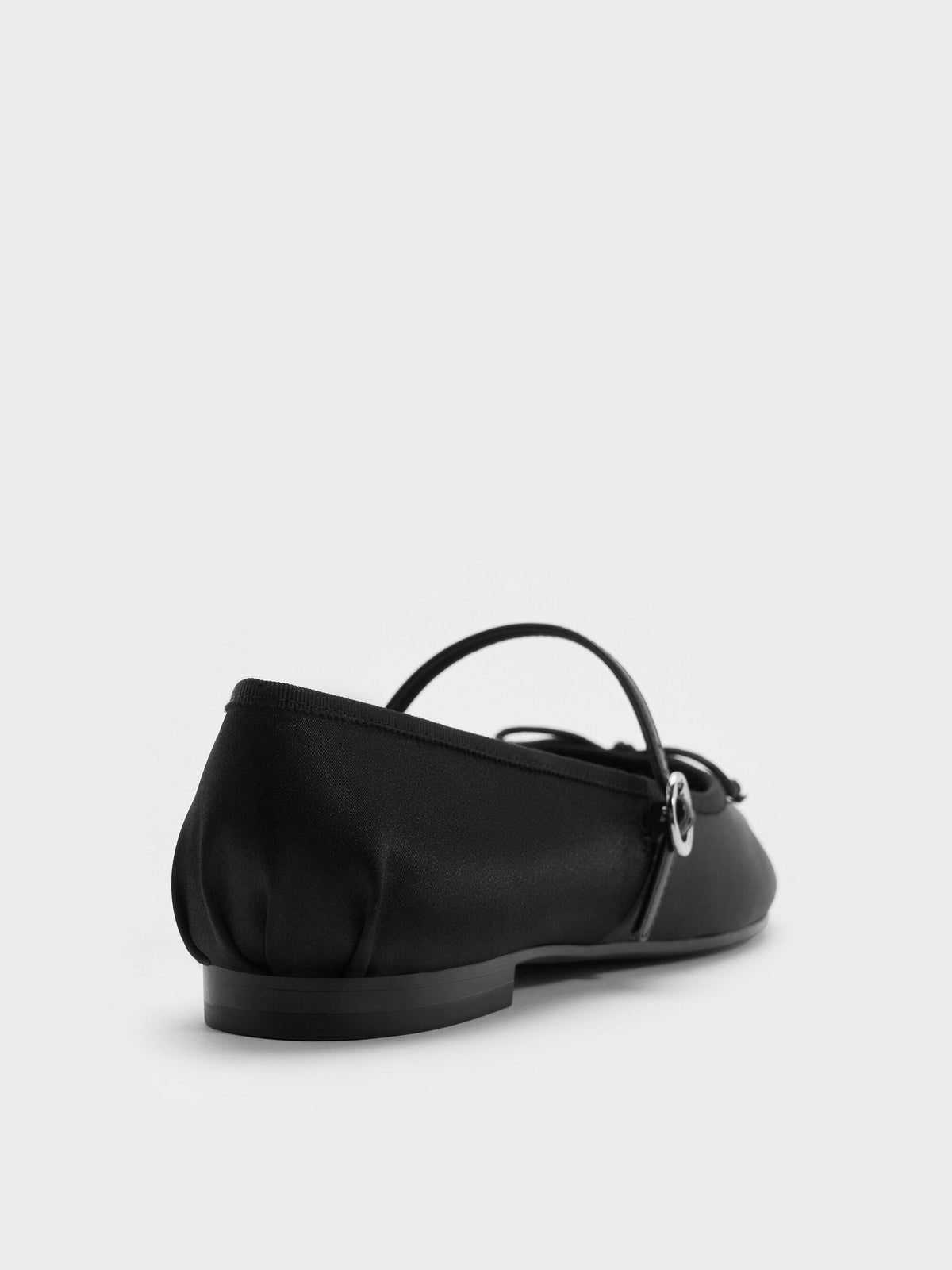 CHARLES & KEITH Customer Favorite / Emiko Satin Bow Mary Jane Flats - Black