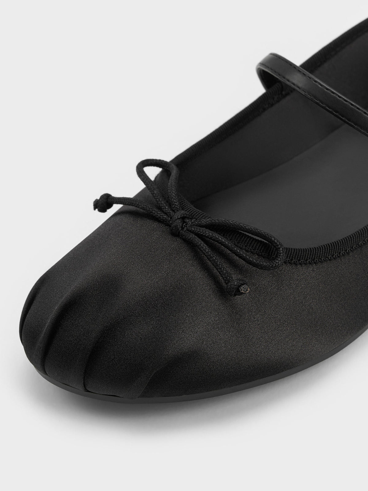 CHARLES & KEITH Customer Favorite / Emiko Satin Bow Mary Jane Flats - Black