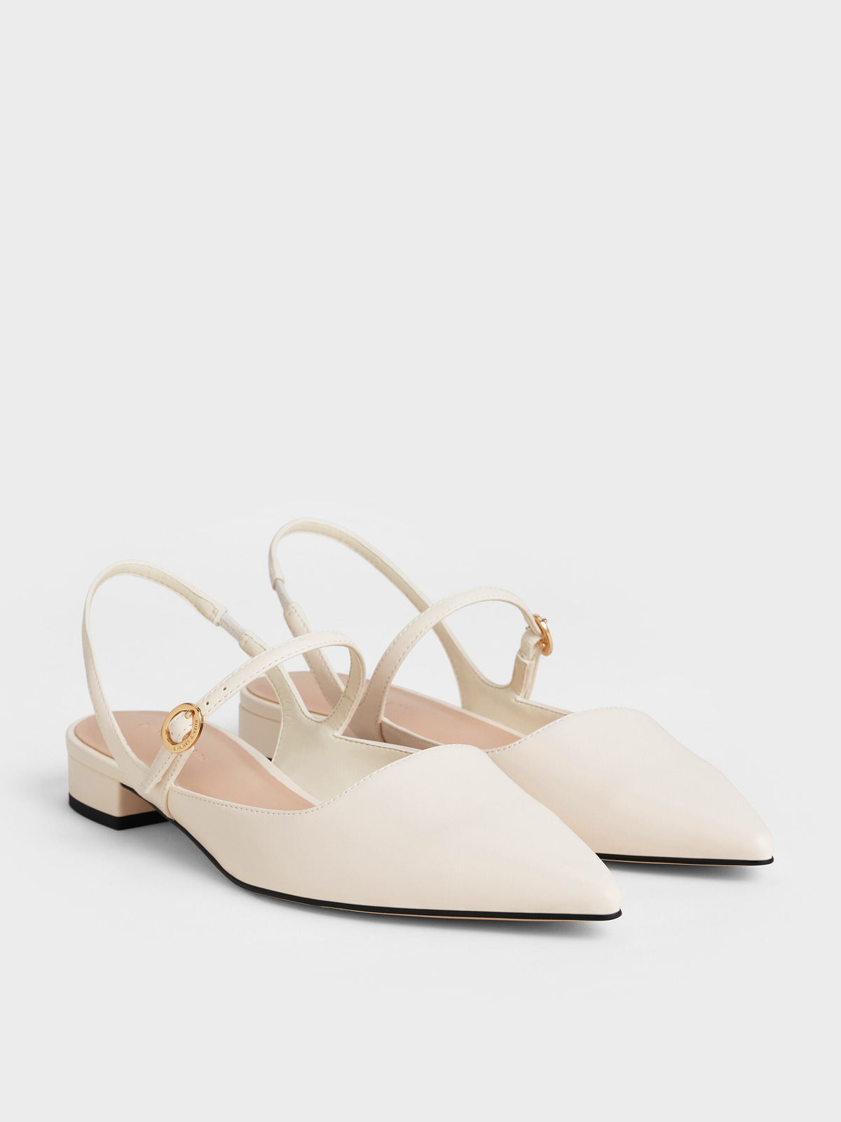 CHARLES & KEITH Great Value / Roxane Slingback Mary Jane Flats - Chalk