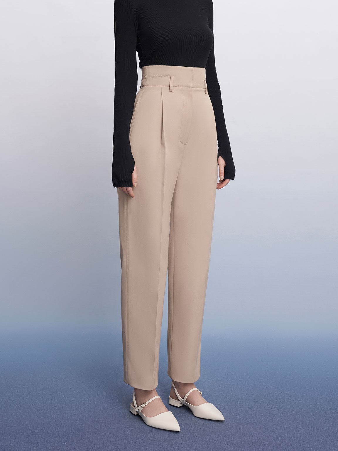 CHARLES & KEITH Great Value / Roxane Slingback Mary Jane Flats - Chalk