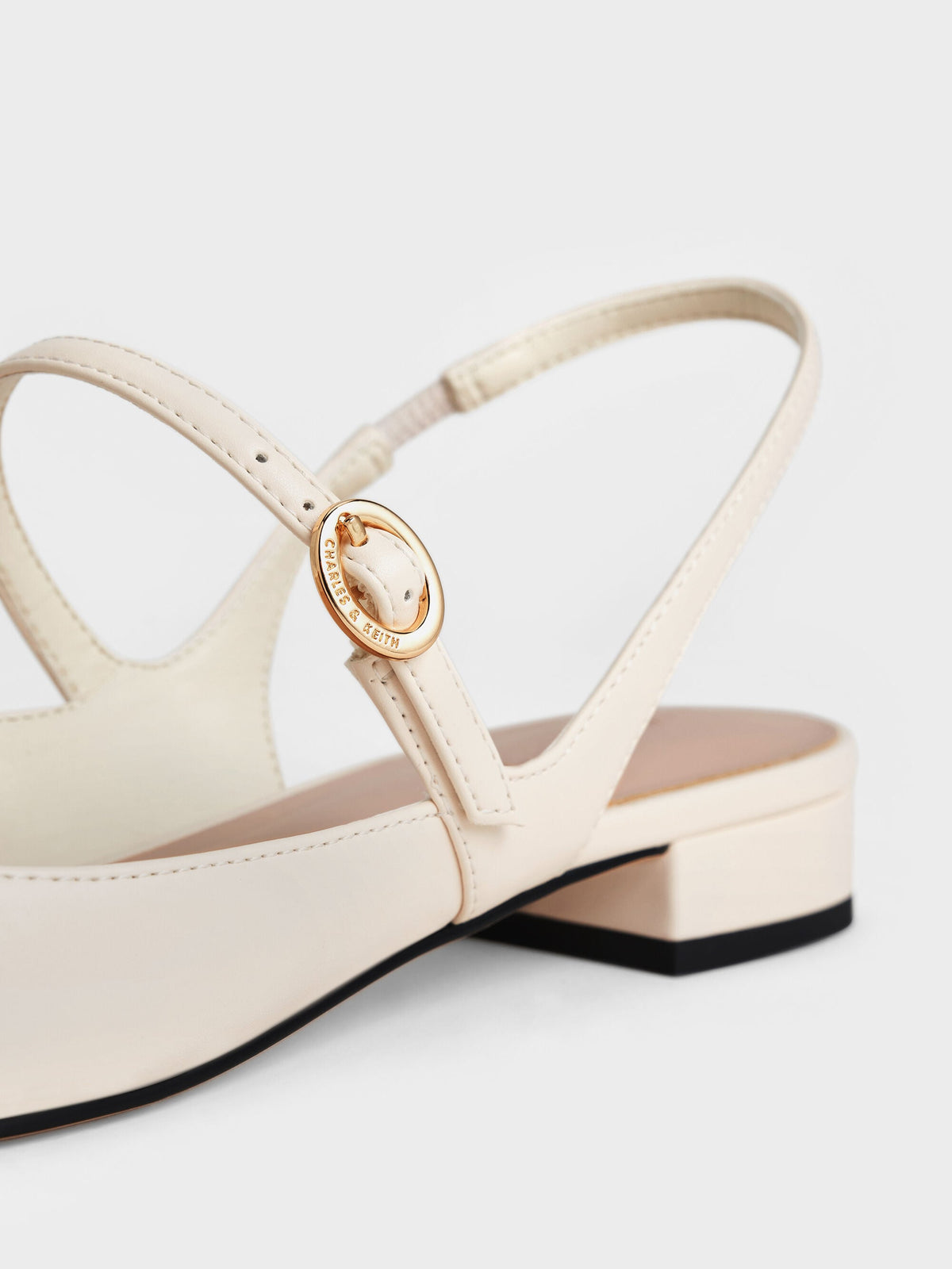 CHARLES & KEITH Great Value / Roxane Slingback Mary Jane Flats - Chalk