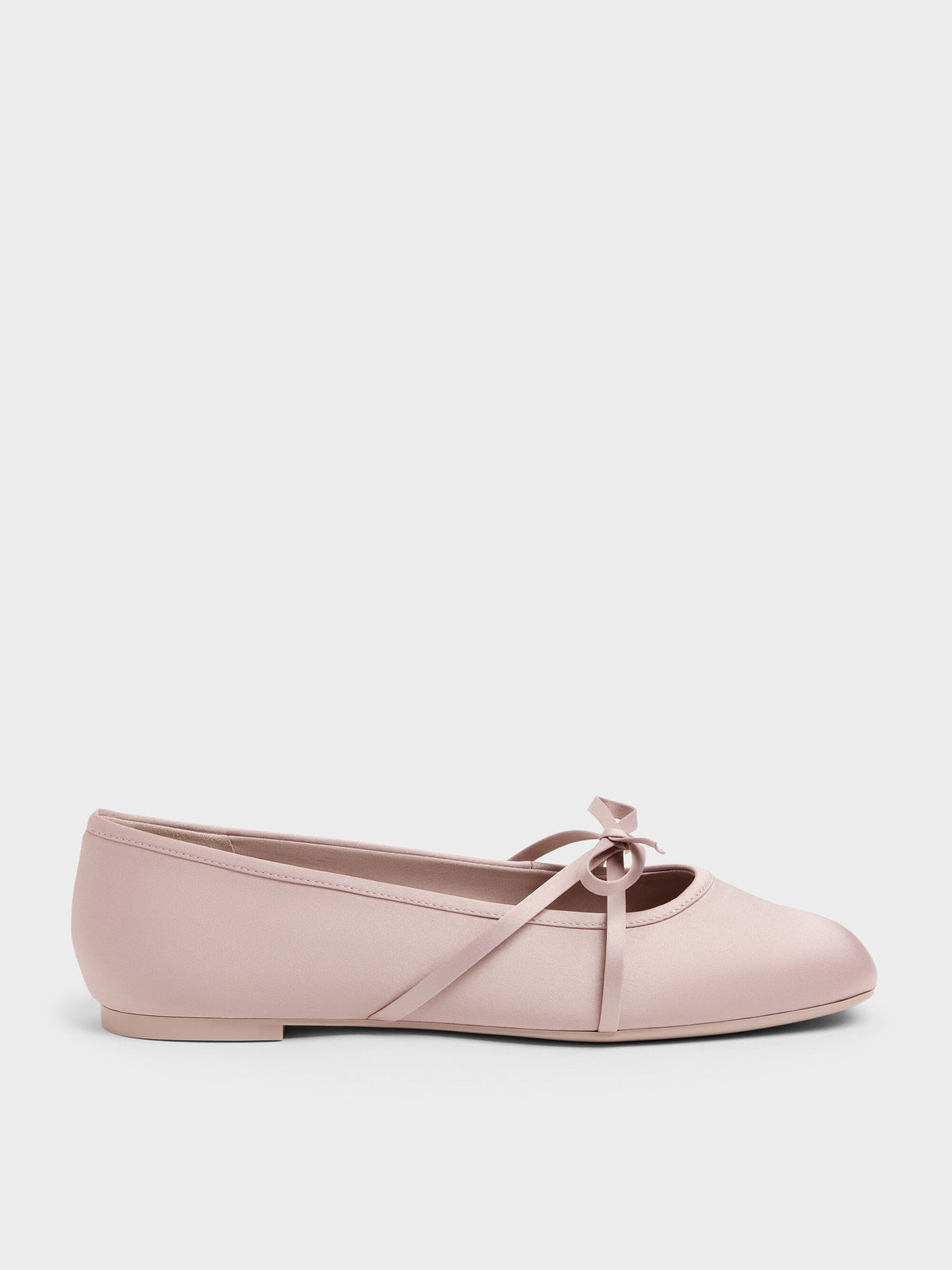CHARLES & KEITH Value / Satin Bow Ballet Flats - Pink