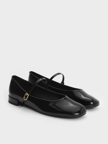 CHARLES & KEITH New / Gertrude Patent Mary Janes - Black Patent