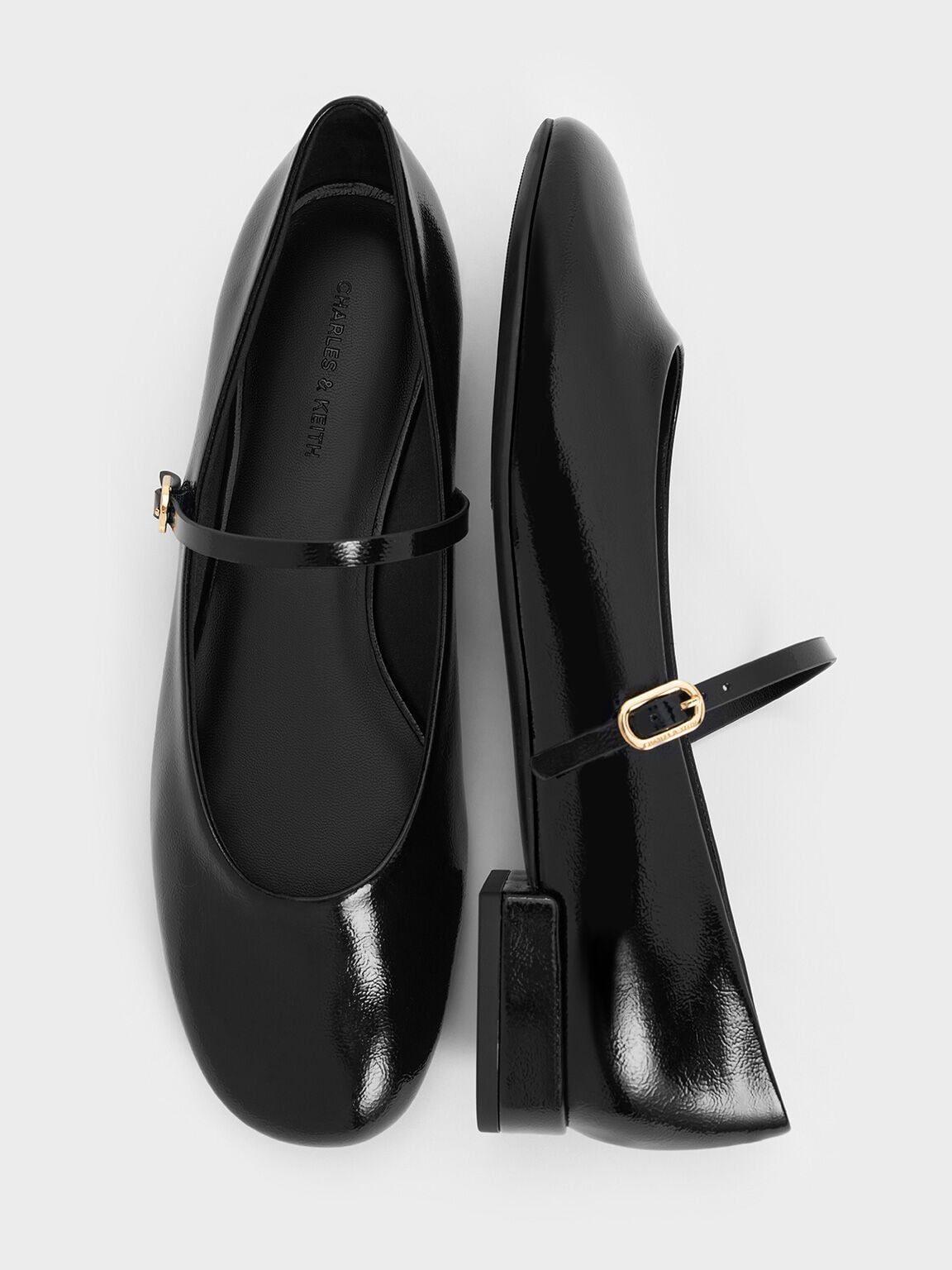 CHARLES & KEITH New / Gertrude Patent Mary Janes - Black Patent
