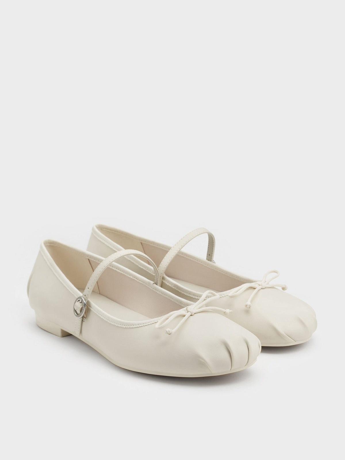 CHARLES & KEITH Best Price / Emiko Bow Mary Jane Flats - Chalk