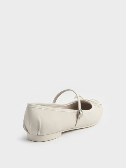 CHARLES & KEITH Best Price / Emiko Bow Mary Jane Flats - Chalk