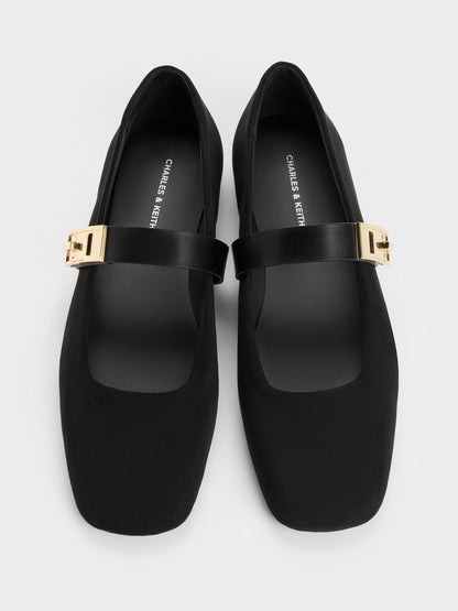 CHARLES & KEITH Premium / Lando Faux Suede Mary Jane Flats - Black2