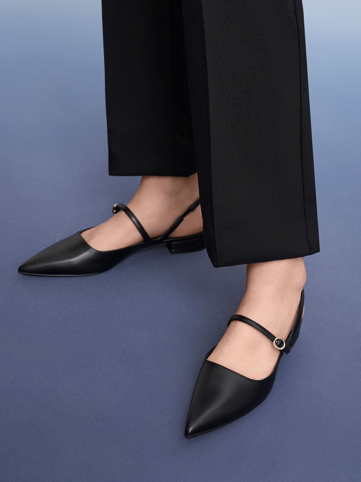 CHARLES & KEITH Great Value / Roxane Slingback Mary Jane Flats - Black