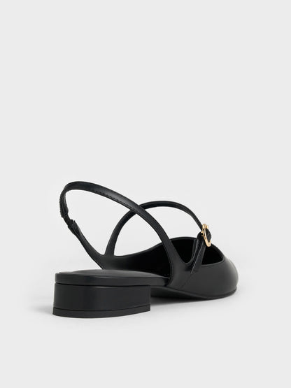 CHARLES & KEITH Great Value / Roxane Slingback Mary Jane Flats - Black