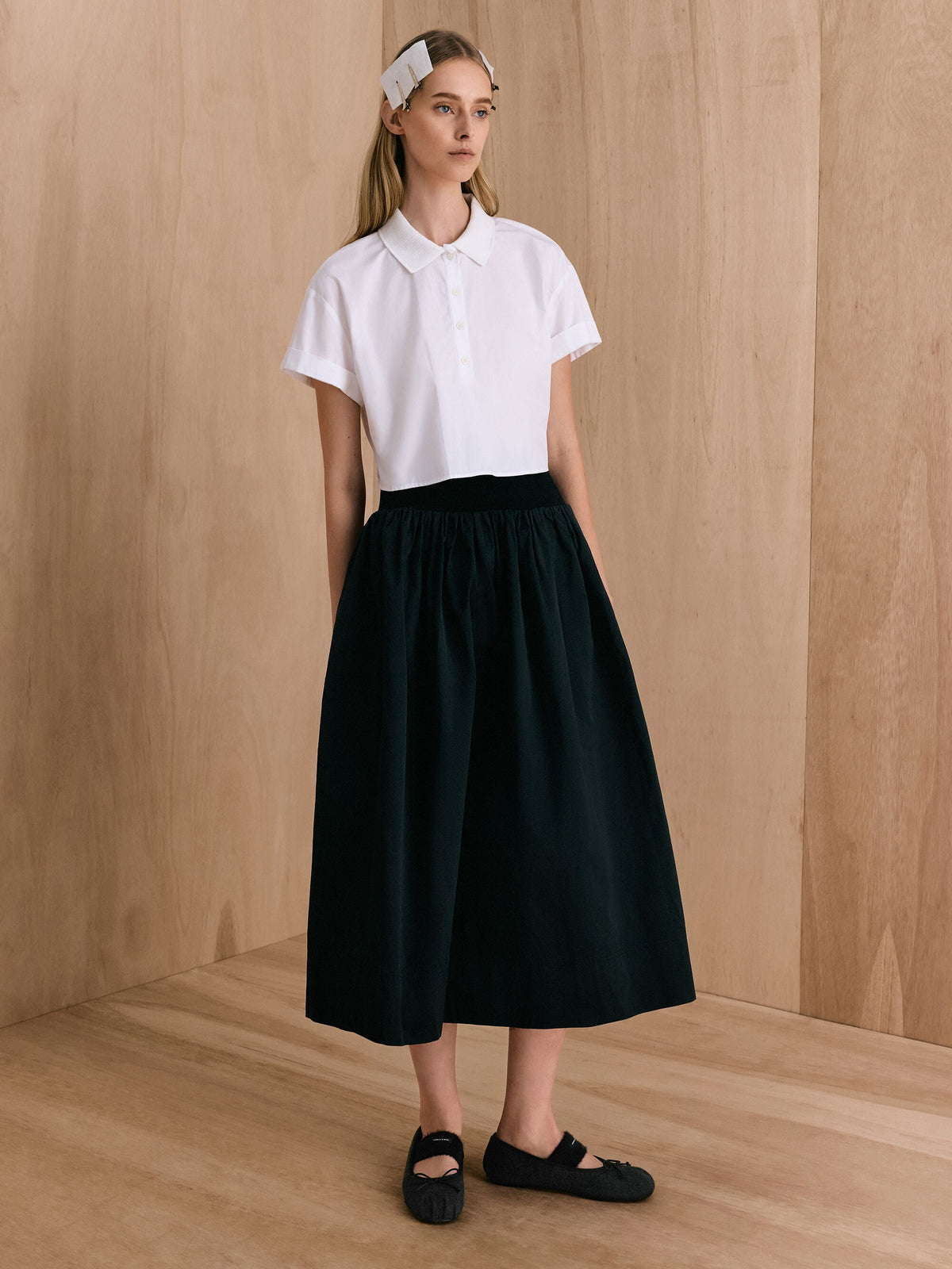 CHARLES & KEITH Special Offer / Winona Felt Mary Jane Flats - Black Textured