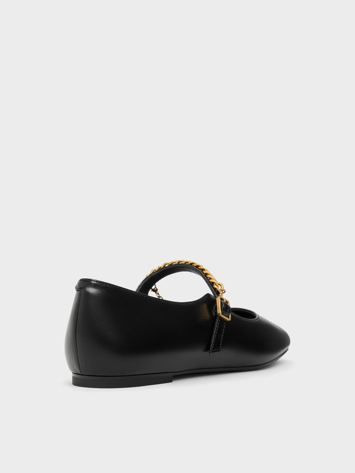 CHARLES & KEITH Popular / Double-Chain Charm Mary Jane Flats - Black