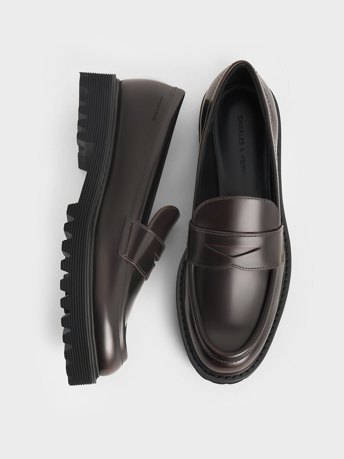 CHARLES & KEITH Best Seller / Kaiya Penny Loafers - Dark Brown