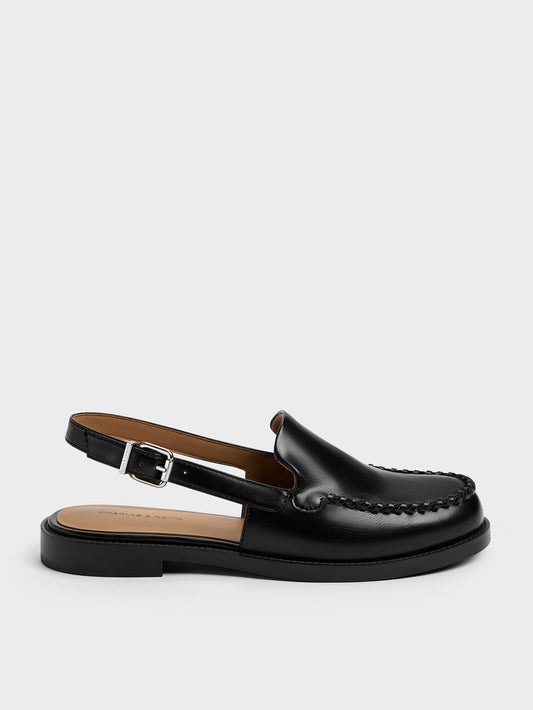 CHARLES & KEITH Quality / Gale Slingback Loafers - Black