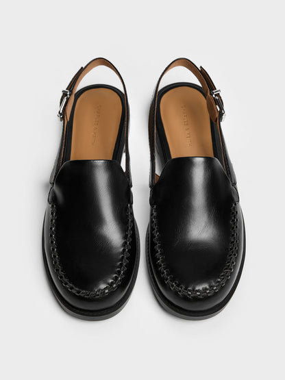 CHARLES & KEITH Quality / Gale Slingback Loafers - Black