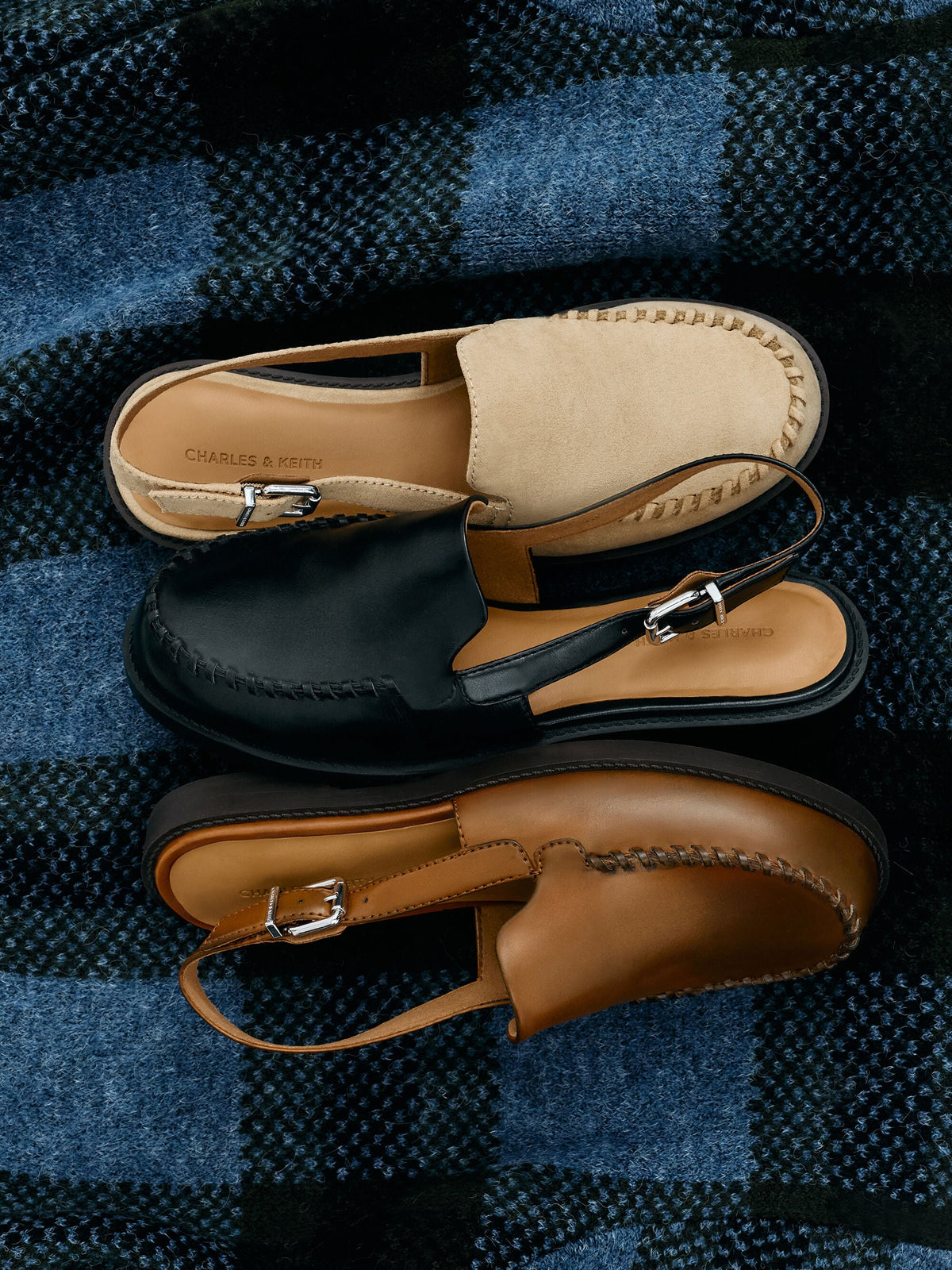 CHARLES & KEITH Quality / Gale Slingback Loafers - Black
