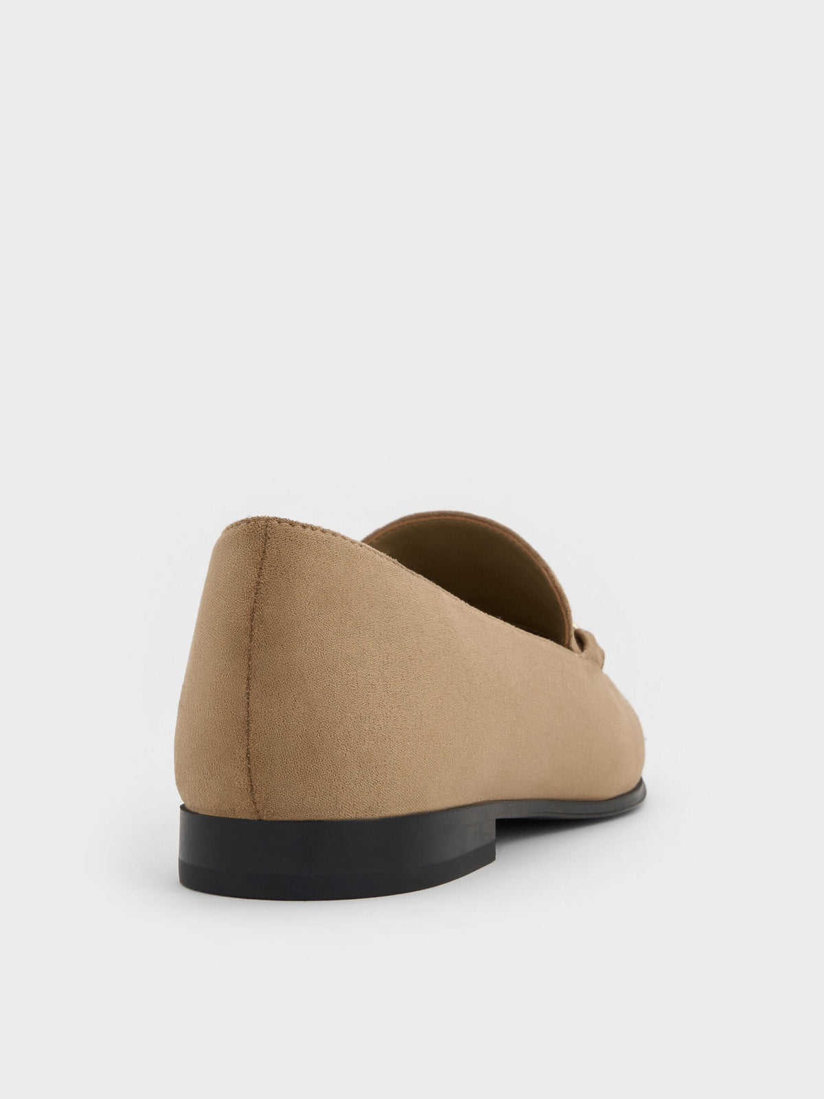 CHARLES & KEITH Customer Favorite / Faux Suede Metallic Knot-Bar Loafers - Camel