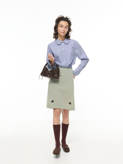CHARLES & KEITH Customer Favorite / Emiko Faux Suede Bow Mary Jane Flats - Chocolate Textured