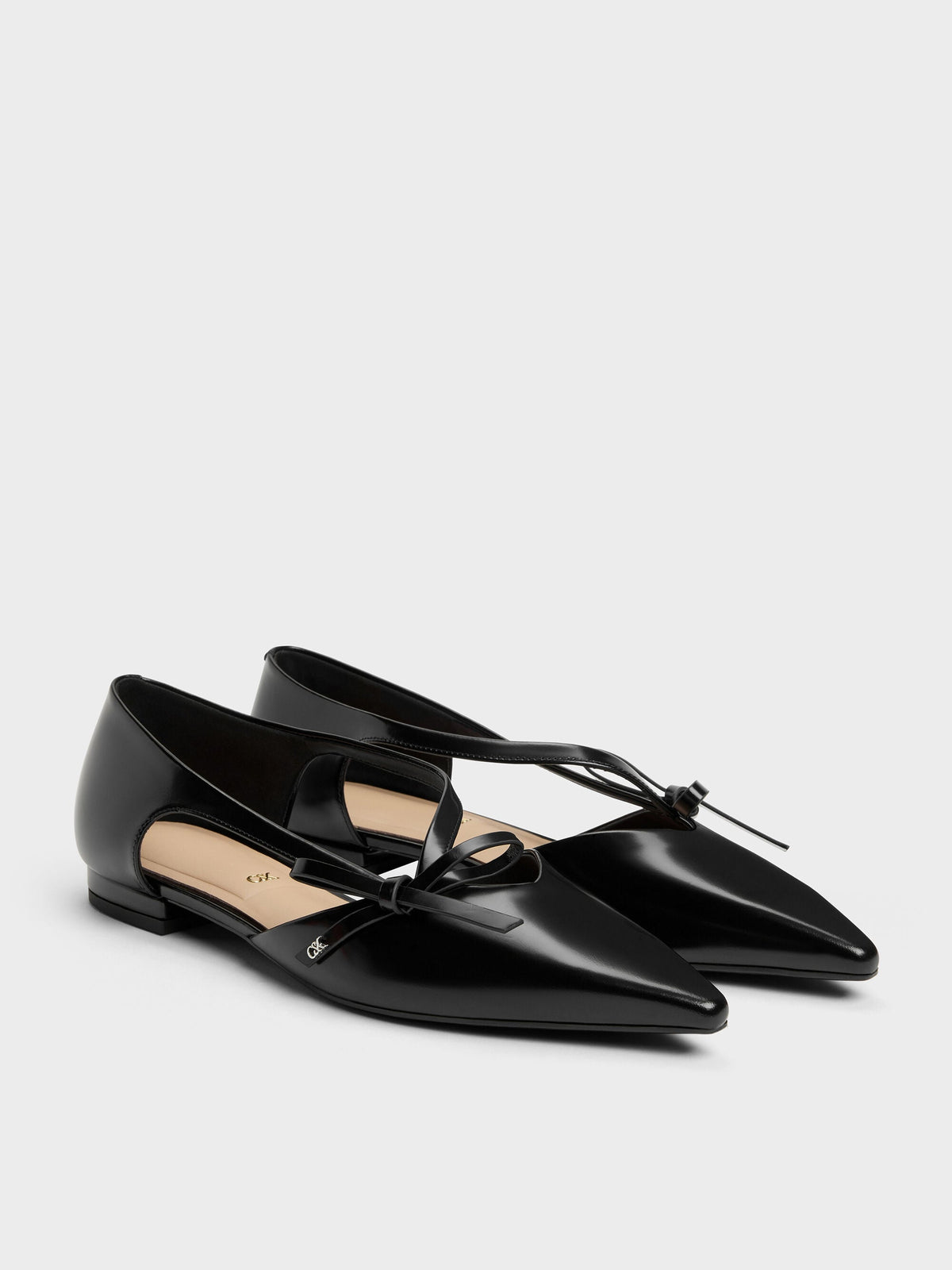 CHARLES & KEITH Everyday / Anastasia Leather D'Orsay Flats - Black Box