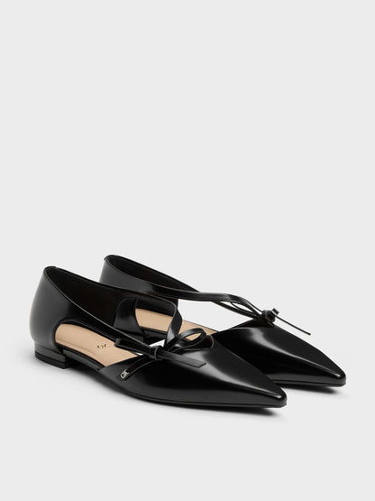 CHARLES & KEITH Everyday / Anastasia Leather D'Orsay Flats - Black Box