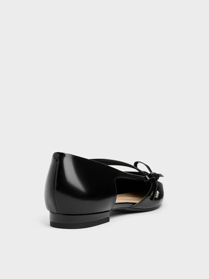 CHARLES & KEITH Everyday / Anastasia Leather D'Orsay Flats - Black Box