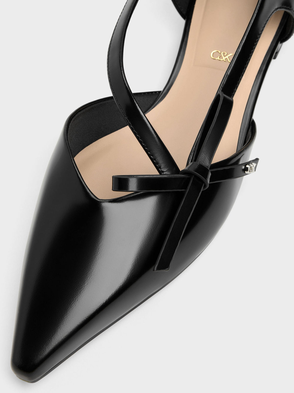 CHARLES & KEITH Everyday / Anastasia Leather D'Orsay Flats - Black Box