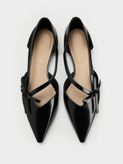 CHARLES & KEITH Everyday / Anastasia Leather D'Orsay Flats - Black Box