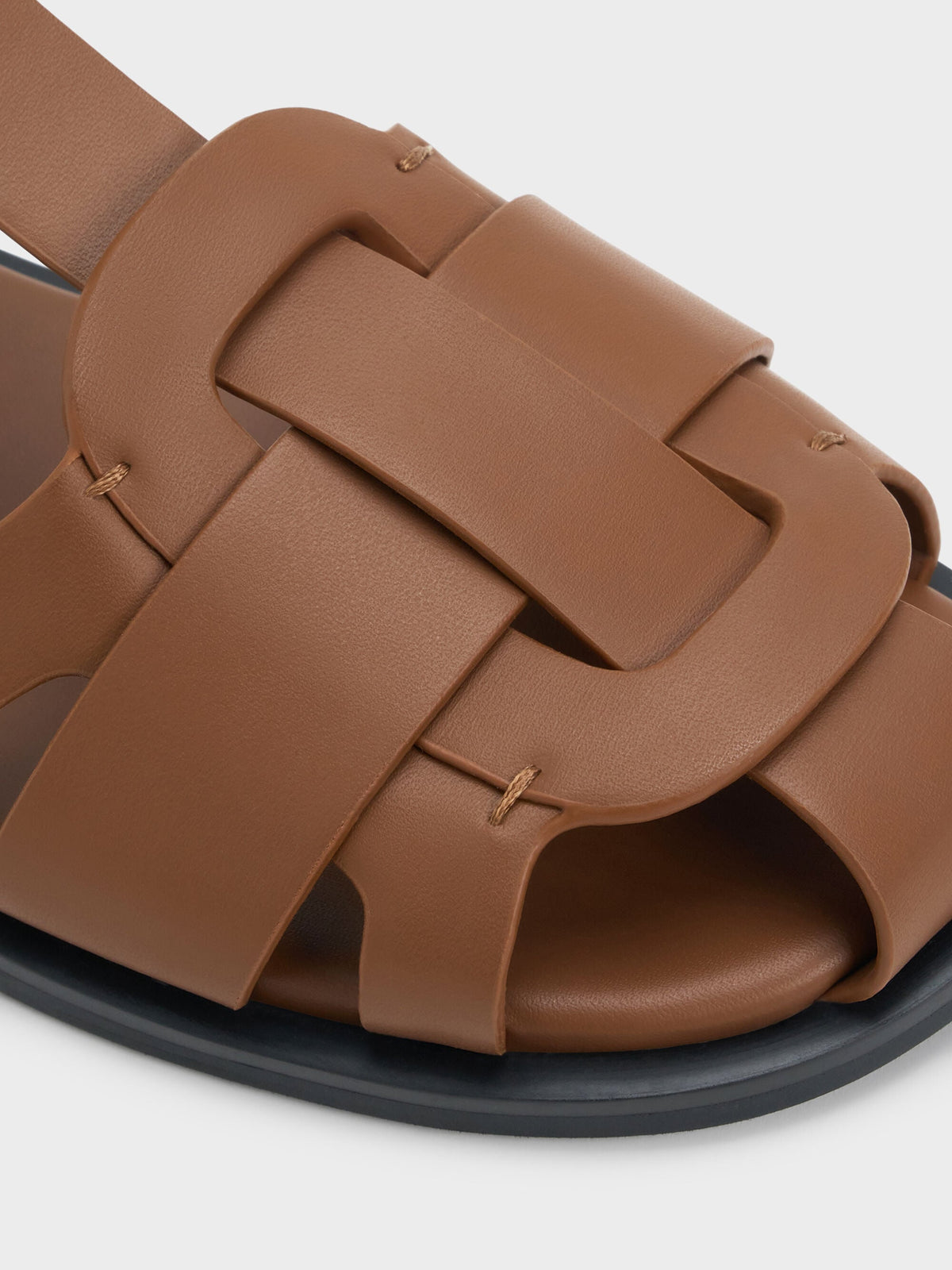 CHARLES & KEITH Great Value / Easley T-Bar Caged Sandals - Caramel