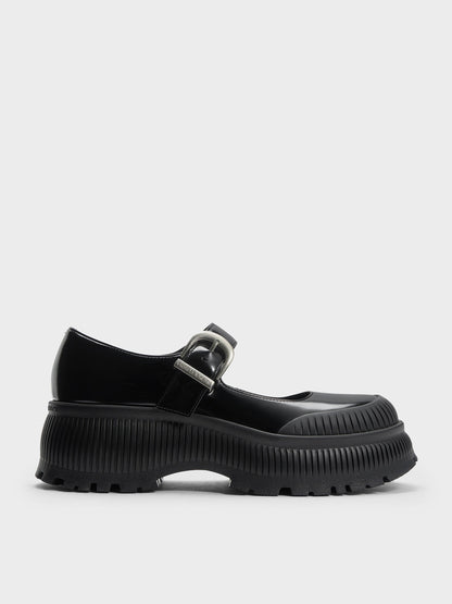 CHARLES & KEITH Essential / Darra Platform Mary Janes - Black Box