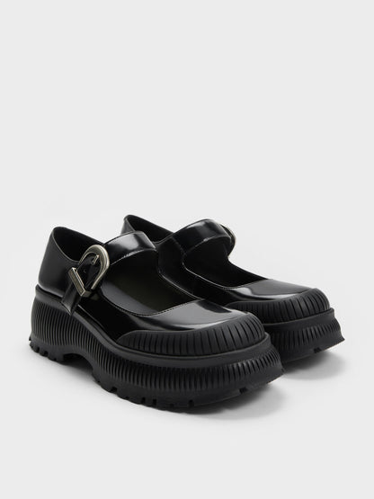 CHARLES & KEITH Essential / Darra Platform Mary Janes - Black Box