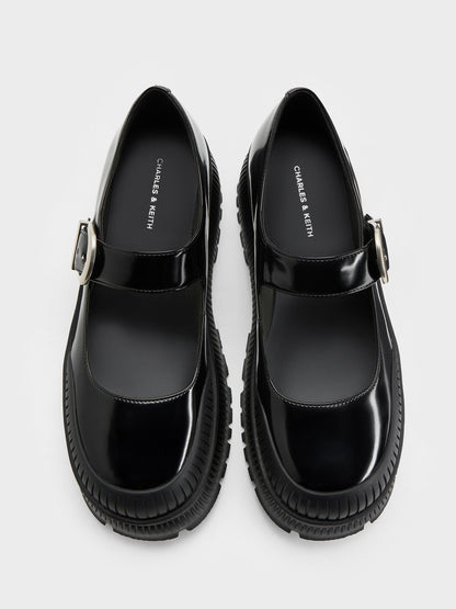 CHARLES & KEITH Essential / Darra Platform Mary Janes - Black Box