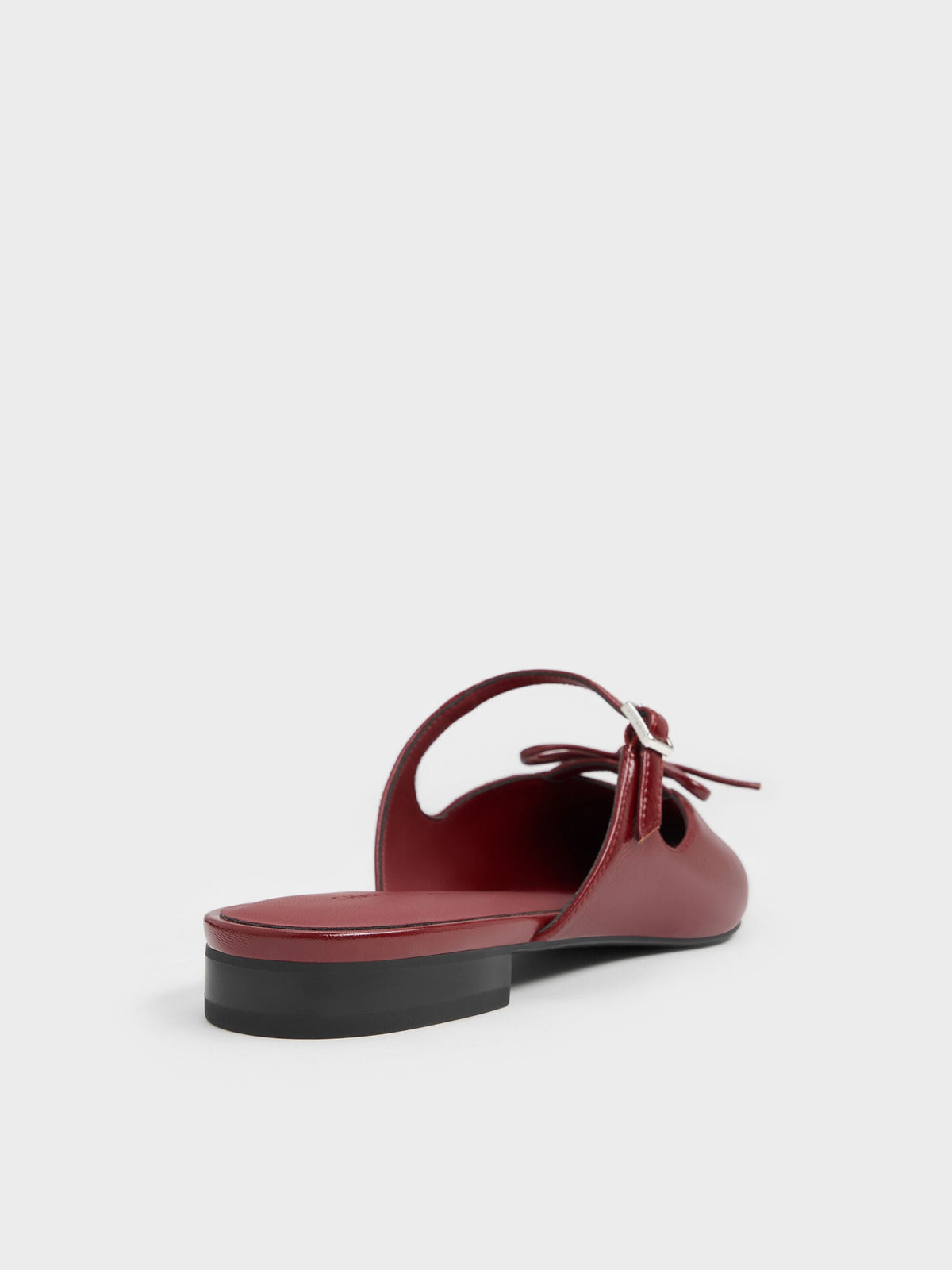 CHARLES & KEITH Classic / Bow Mary Jane Mules - Burgundy