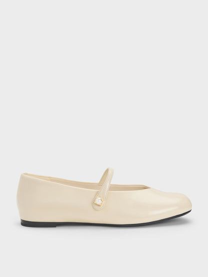 CHARLES & KEITH Recommended / Marie Pearl Mary Jane Flats - Cream