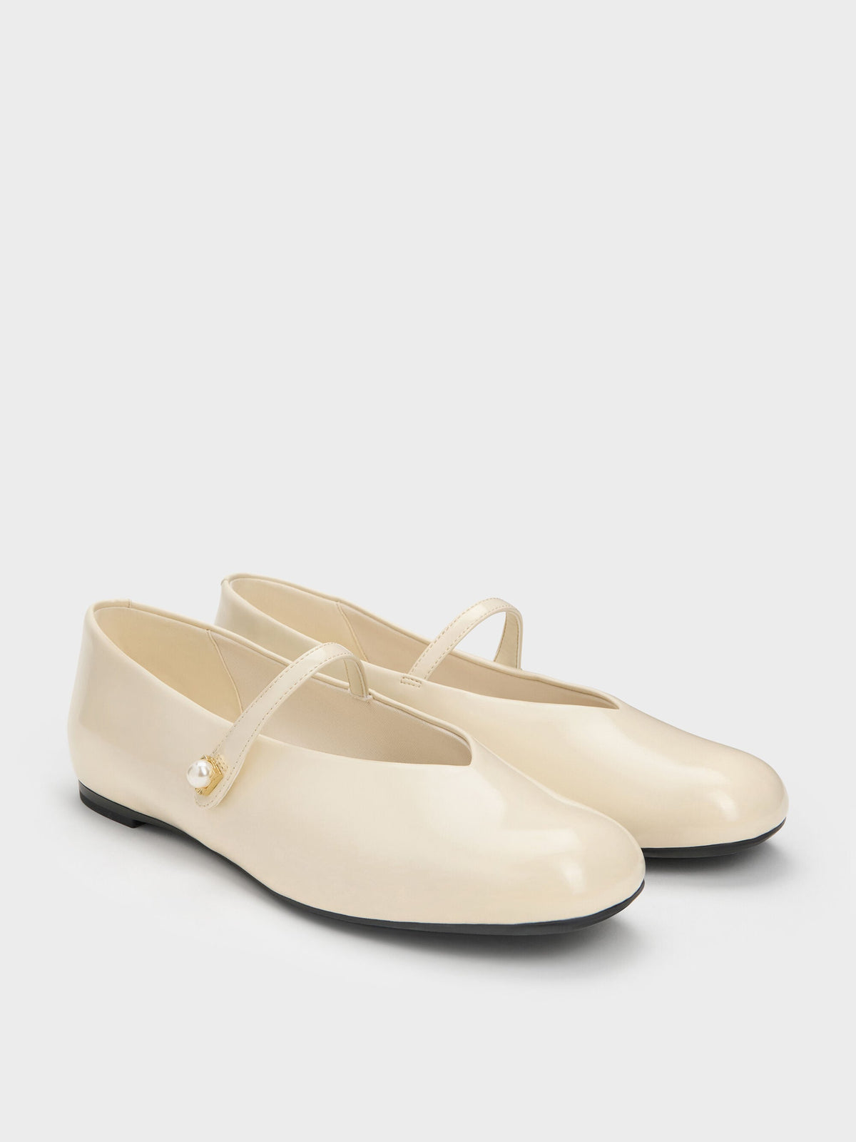 CHARLES & KEITH Recommended / Marie Pearl Mary Jane Flats - Cream