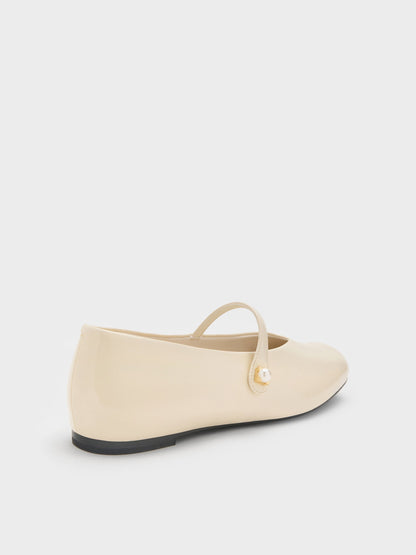 CHARLES & KEITH Recommended / Marie Pearl Mary Jane Flats - Cream