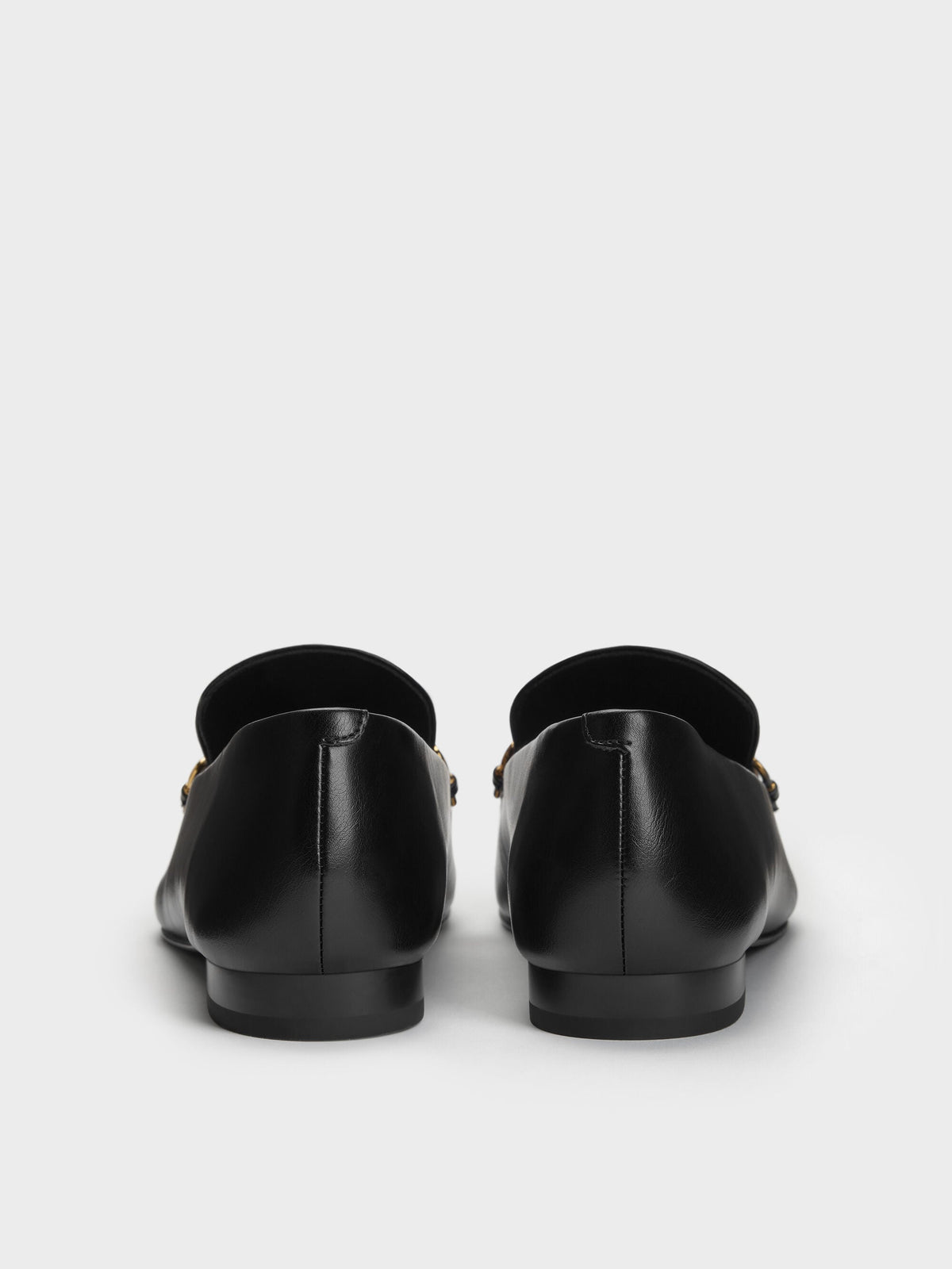 CHARLES & KEITH Trending / Metallic-Accent Loafers - Black