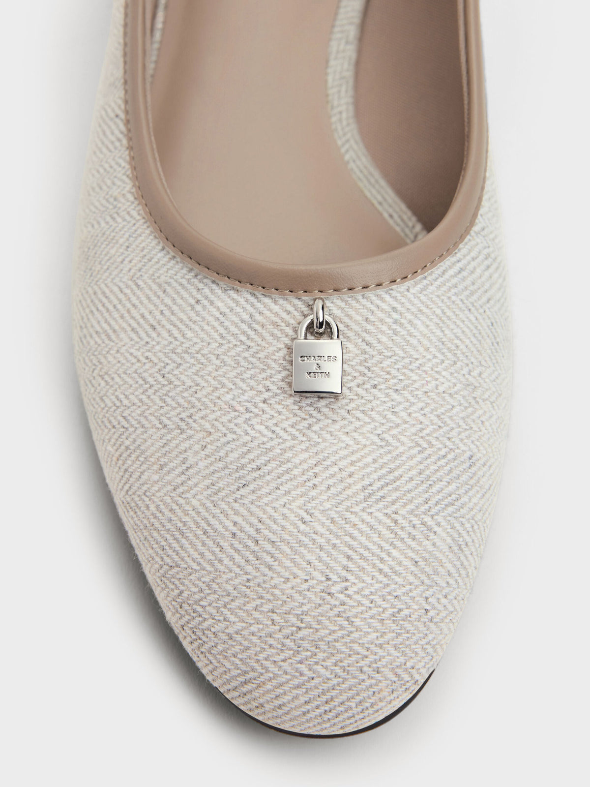 CHARLES & KEITH Classic / Griselda Two-Tone Ballet Flats - Light Grey
