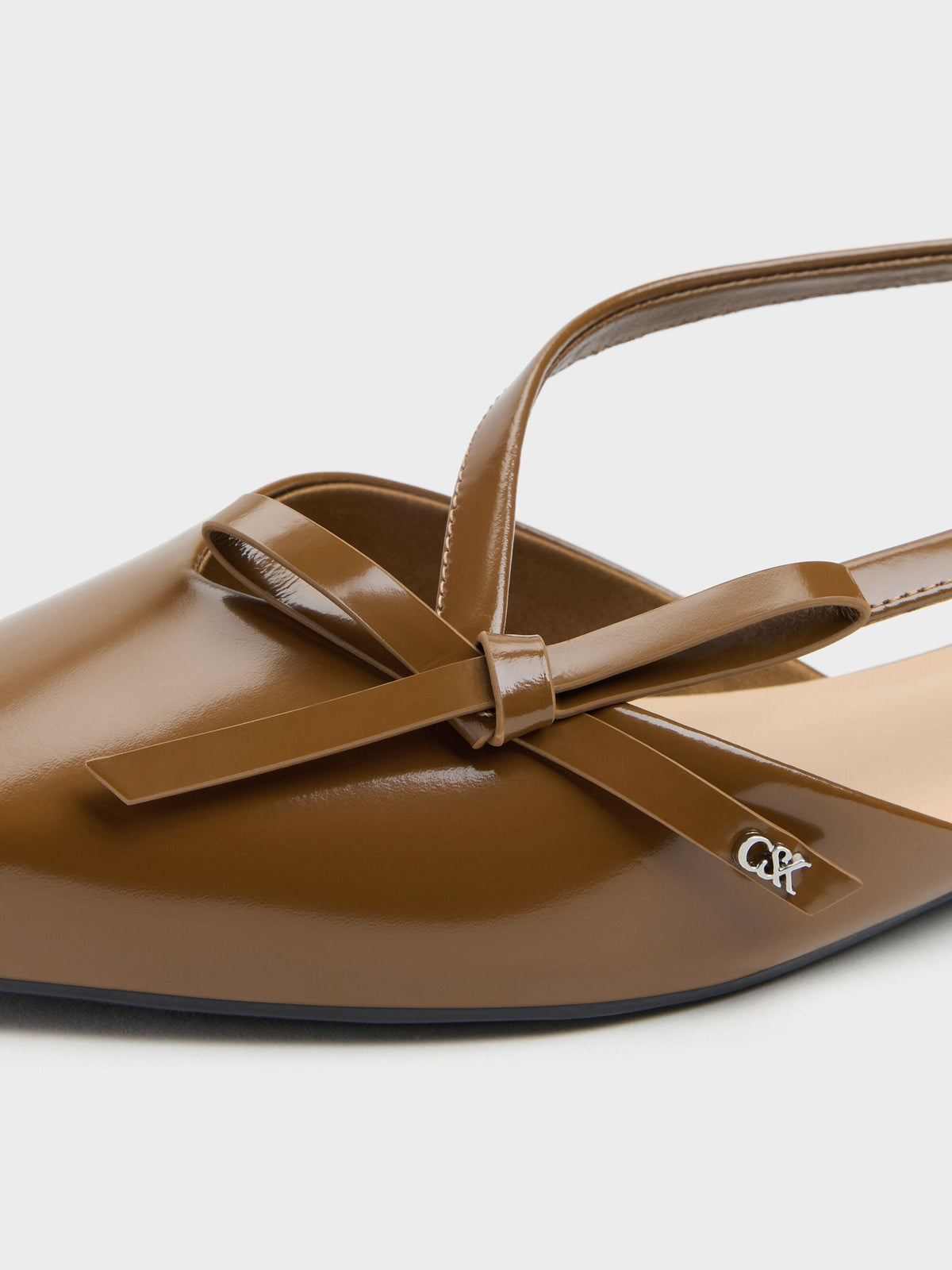 CHARLES & KEITH Best Price / Anastasia Leather D'Orsay Flats - Brown