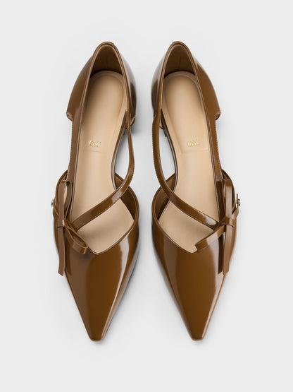 CHARLES & KEITH Best Price / Anastasia Leather D'Orsay Flats - Brown