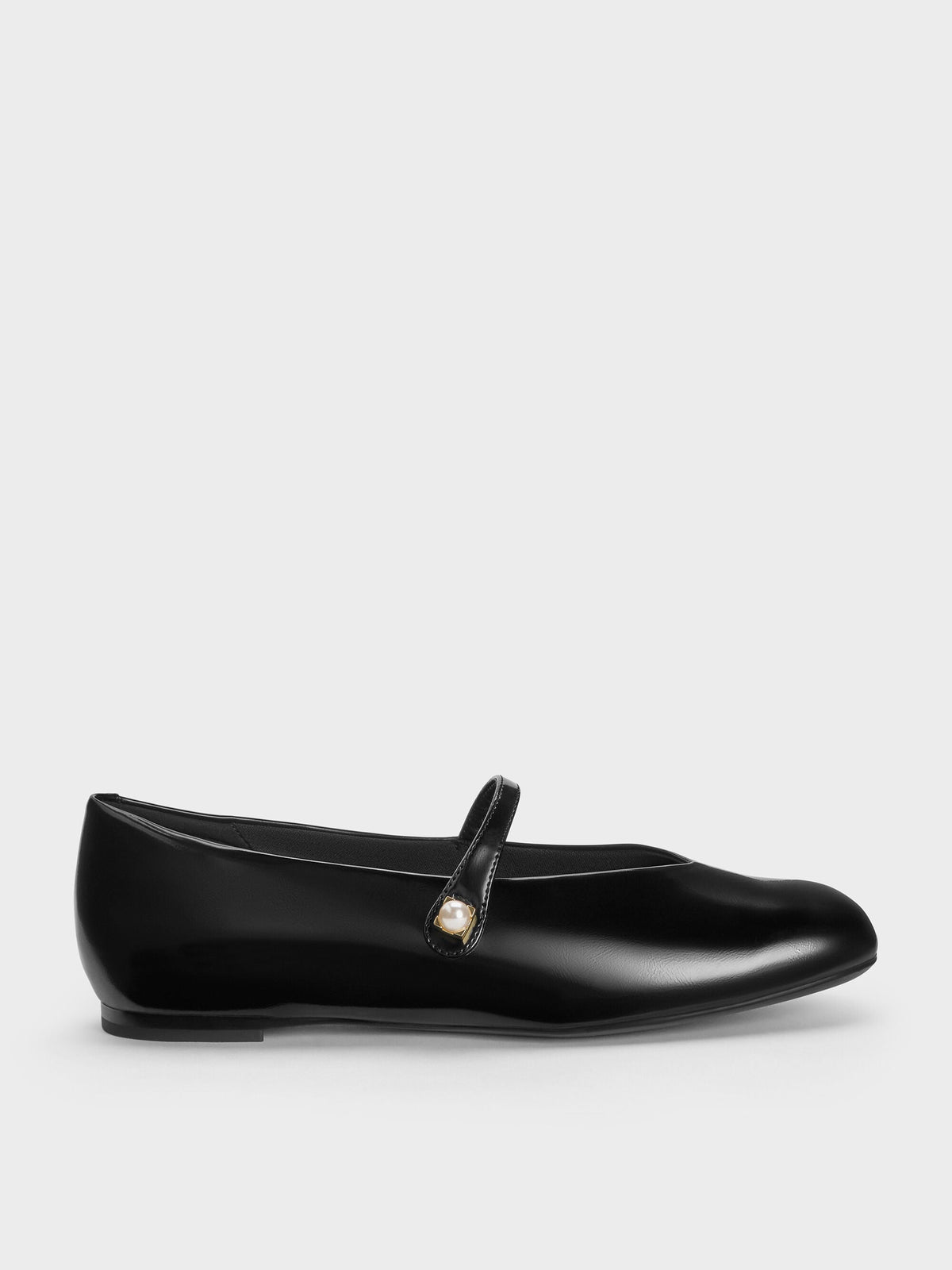 CHARLES & KEITH Essential / Marie Pearl Mary Jane Flats - Black Box