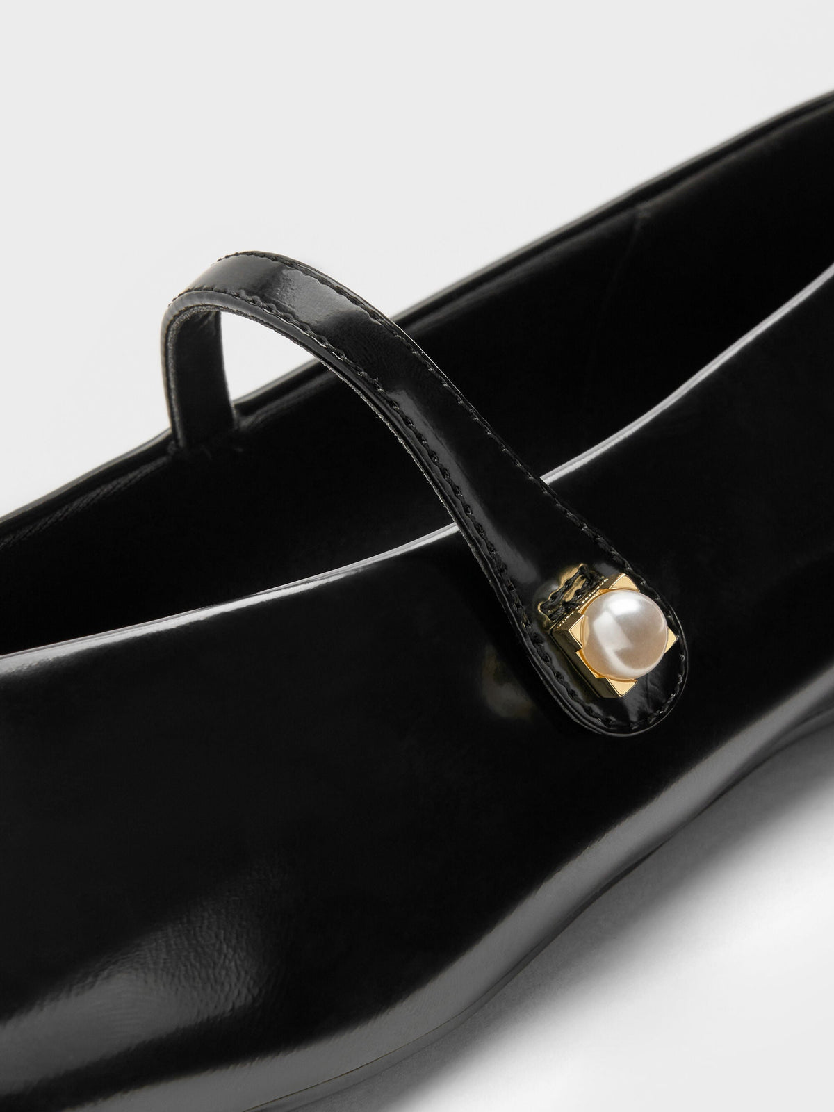 CHARLES & KEITH Essential / Marie Pearl Mary Jane Flats - Black Box