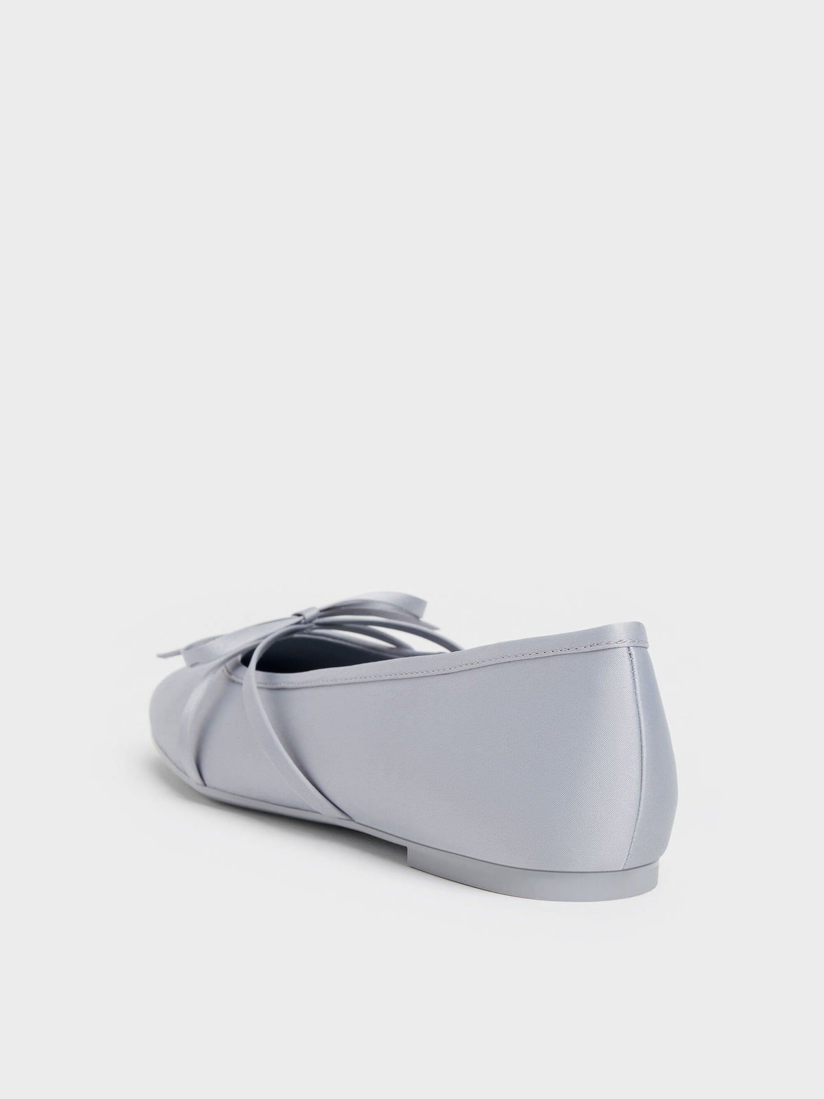 CHARLES & KEITH Featured / Satin Bow Ballet Flats - Grey