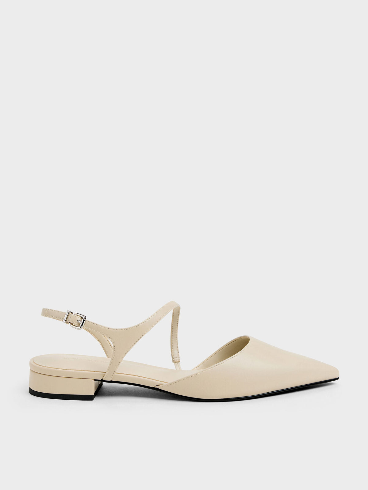 CHARLES & KEITH Top Pick / Cordelia Pointed Slingback Flats - Chalk